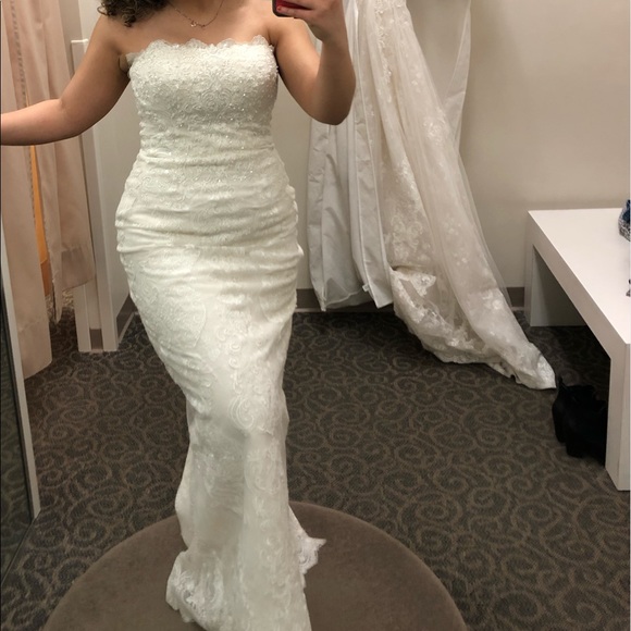 Lace Sheath Wedding Dress w/ Removable Overskirt!! - Picture 5 of 5